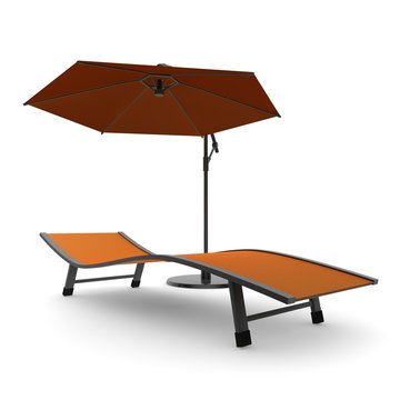 Zonnebaden onder parasol