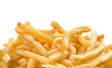 pile of french fries isolated on white