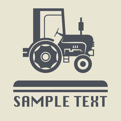 Tractor icon or sign