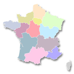 3ème carte des nouvelles régions françaises