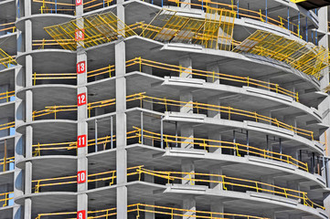 Building construction site wok with railing, detail