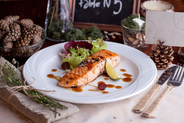 red fish with green