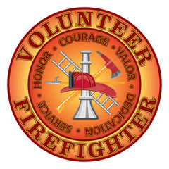 Fototapeta premium Volunteer Firefighter Courage