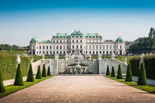 Famous Schloss Belvedere in Vienna, Austria