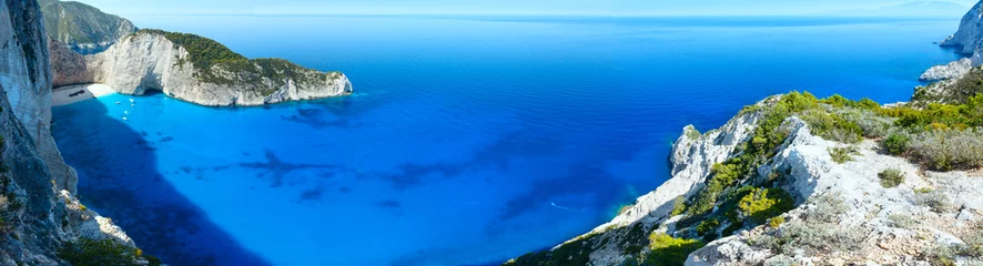 Crédence en verre imprimé Plage de Navagio, Zakynthos, Grèce Panorama de la plage de Navagio (Zante, Grèce)