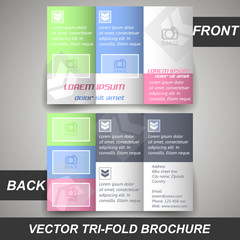 Tri fold corporate business store brochure, cover design