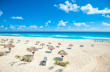 Cancun beach panorama, Mexico - obrazy, fototapety, plakaty