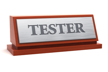 Tester job title on nameplate