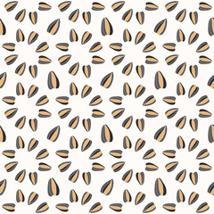 Seamless pattern with sunflower seeds
