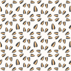 Seamless pattern with sunflower seeds