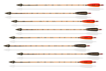 Jagdpfeile freigestellt auf weiß