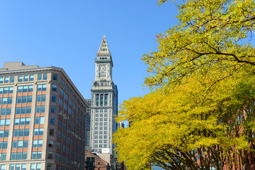 Fototapeta na wymiar Boston Custom House in Financial District, Boston, Massachusetts