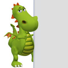 Fototapeta premium dragon with a blank board