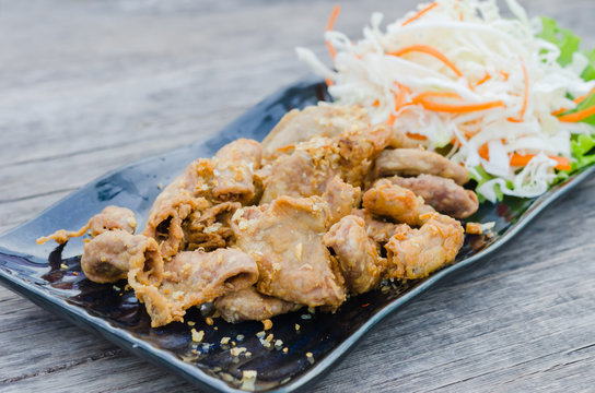 pork chitterlings fried