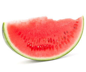 Sliced ripe watermelon isolated on white background cutout