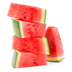 Sliced ripe watermelon isolated on white background cutout © Natika