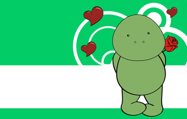 turtle baby love cartoon rose background