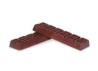 chocolate bars isolated on white background