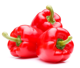 Sweet bell pepper isolated on white background cutout
