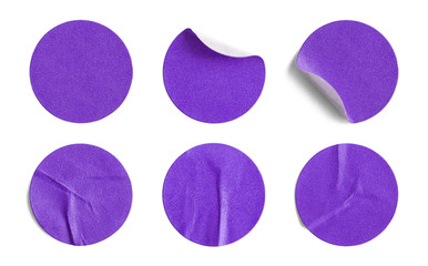 Purple Round Stickers