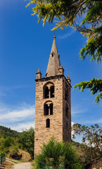 Fototapeta na wymiar Campanile della Chiesa di Saint Léger - Valle d'Aosta