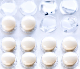 Round pills in blister pack