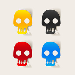 realistic design element: skull