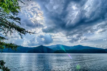 Fototapete Rund lake santeetlah in great smoky mountains nc © digidreamgrafix