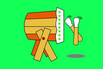 Bedug, (indonesia traditional drum) and stick