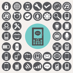 Mobile icons set. Illustration eps10