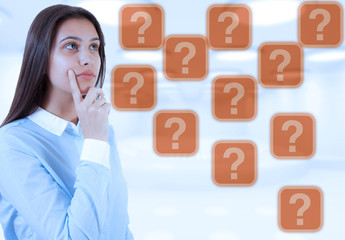 Woman and query sign