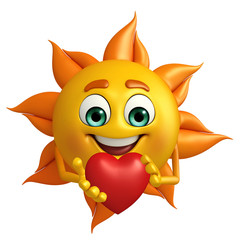 Sun Character With red heart