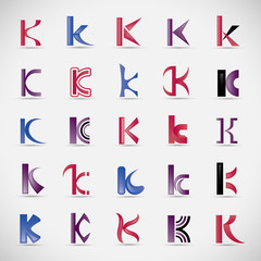 Unusual Letters Set - Isolated On Gray Background