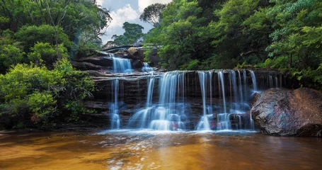 Foto op Plexiglas Wentworth Falls, bovenste gedeelte Blue Mountains, Australië © Greg Brave