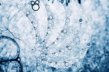 Spheric swirled bubbles extreme closeup