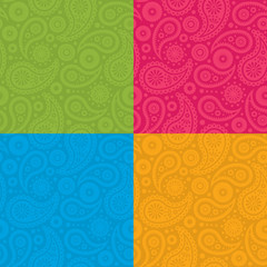 Seamless Paisley Pattern with four color options