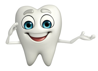 Teeth character with salute pose