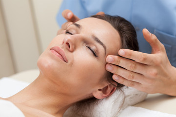 Pleasant head massage in spa