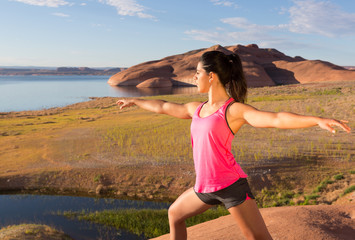 Girl Finding Peace at lake Powell