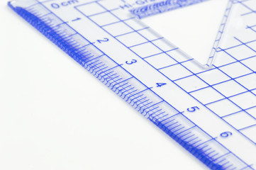 Geometry ruler macro isolated white background