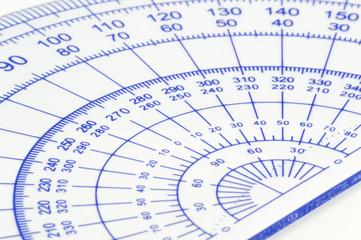 Geometry ruler macro isolated white background