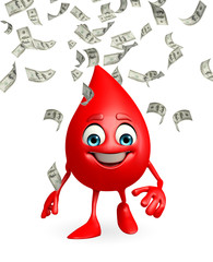 Blood Drop Character with dollars