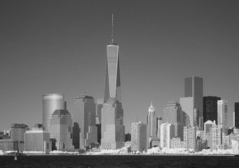 Obraz premium Infrared image of the Lower Manhattan from the Liberty Park
