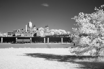 Infrared image of the Ellis Island from the Liberty Park