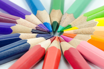 Fototapeta premium colorful pencils on white background