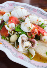 Thai spicy seafood salad