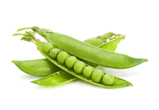 Peas vegetable on white