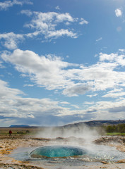 Strokkur Geyser while erupting