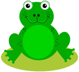 a smiling green frog