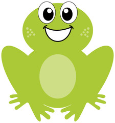 a smiling green frog